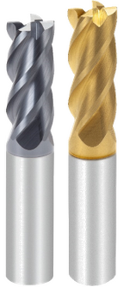 Carbide end mills 
4 teeth 
with double helix - INOX
NR411