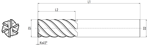 Carbide end mills
finishing
OR601/OR602