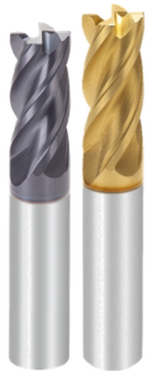 Carbide end mills for wear-resistant materials - HARD 4 flutes HR411